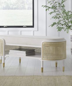 Beale woven cane in white, lifestyle view.