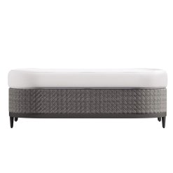 Captiva ottoman in pewter grey, product shot.