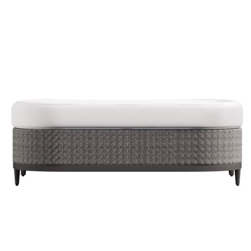Captiva ottoman in pewter grey, product shot.