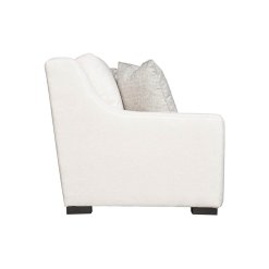 Germaine sofa in off-white color. Showing side view of sofa.
