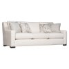Germaine sofa in off-white color, features 3 seat and back cushions.