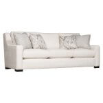 Germaine sofa in off-white color, features 3 seat and back cushions.