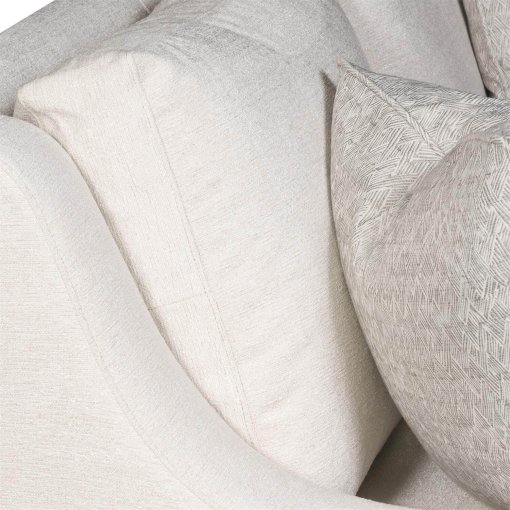 Germaine sofa in off-white color showing a close up view of cushion and fabric.
