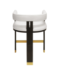 Luxe White Linen Counter Chair Backside