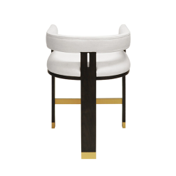 Luxe White Linen Counter Chair Backside