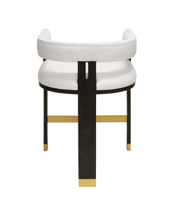 Luxe White Linen Counter Chair Backside