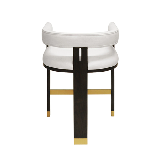 Luxe White Linen Counter Chair Backside