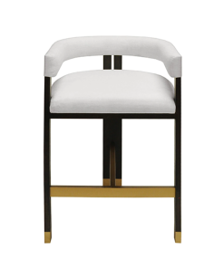 Luxe White counter Chair Front
