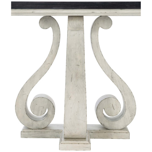Mirabella Console Table front pedestal view