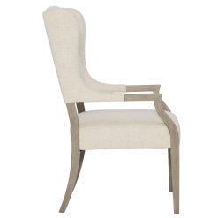 Santa Barbara dining room upholstered arm chair side.