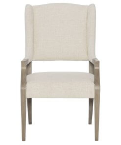 Santa Barbara dining room upholstered arm chair front.