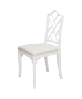 White Chippendale chair angle view