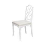 White Chippendale chair angle view