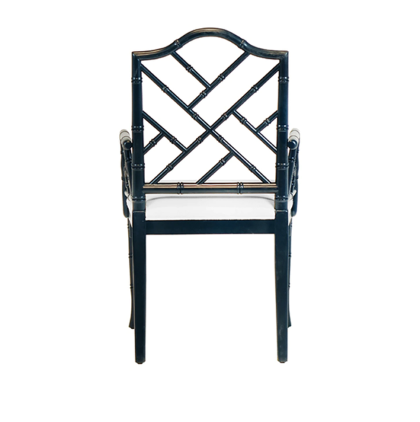 Chippendale arm chair Navy lacquer back view