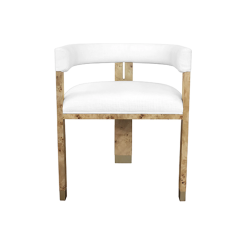 Light Burl wood chair front view