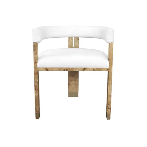 Light Burl wood chair front view