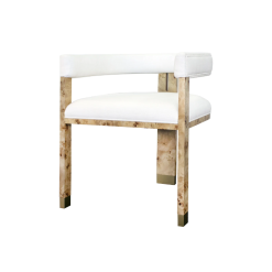 Light Burl wood chair angle view