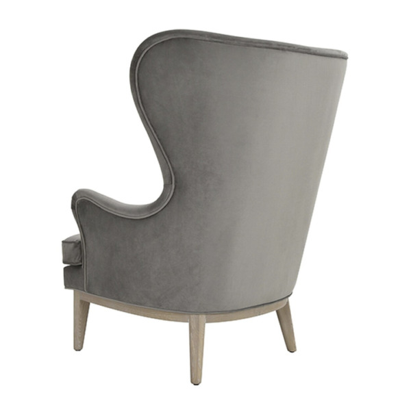 Frisco Grey wing chair back side view