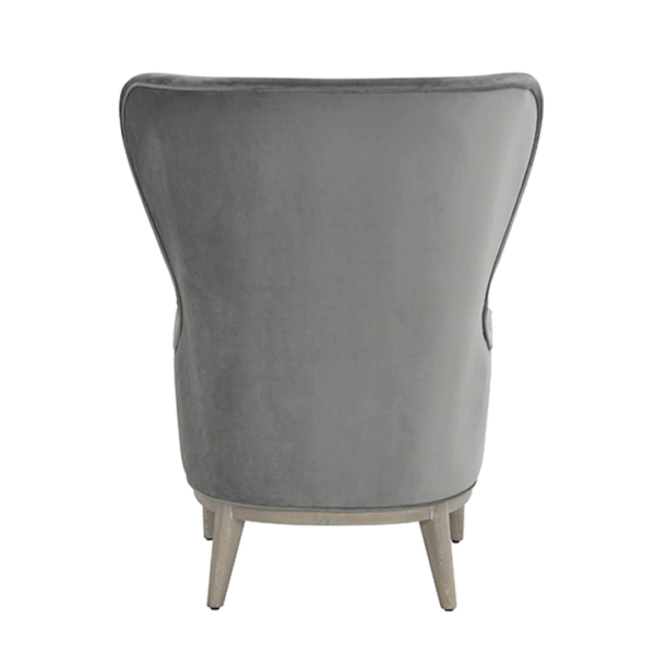 Frisco Grey wing chair back view