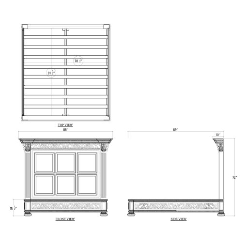 French Country Mahogany Bed - Image 3
