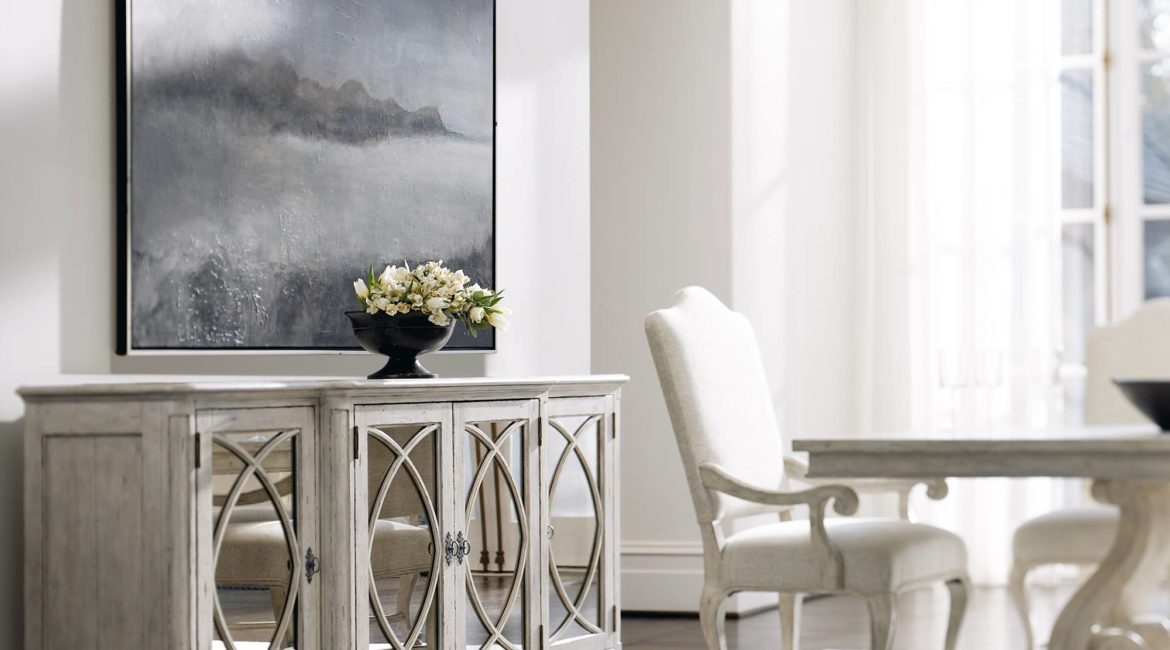 Mirabelle sideboard buffet with closed doors.