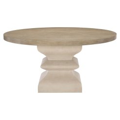 Santa Barbara round dining table side view of whole table.