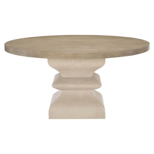 Santa Barbara round dining table side view of whole table.