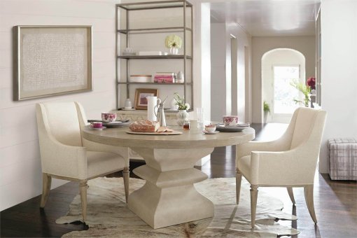 Santa Barbara round table shown in a home setting.