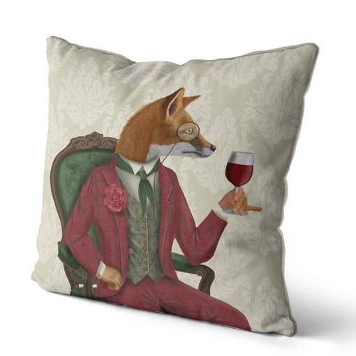 Fox Wine Taster pillow side angle