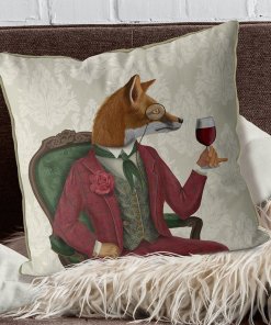 Fox Wine Taster pillow set