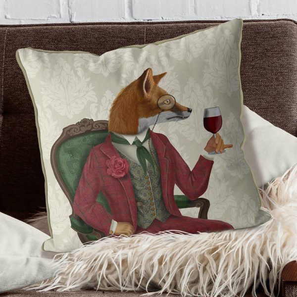 Fox Wine Taster pillow set