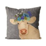 Bohemian Cow pillow front view