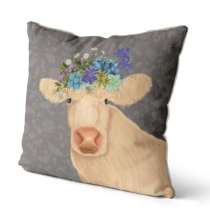 Bohemian Cow pillow side view