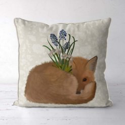 Sleepy Fox pillow front view
