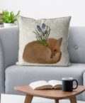 Sleepy Fox pillow on the sofa