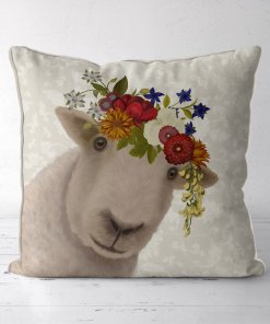 Bohemian Sheep pillow with flower crown