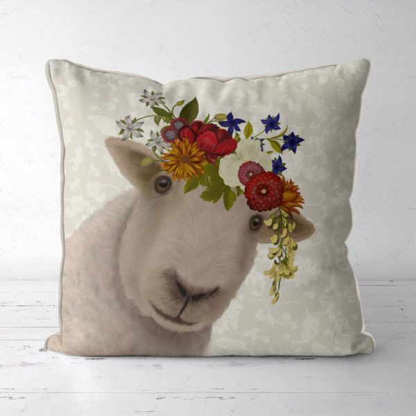 Bohemian Sheep pillow with flower crown