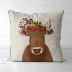 Farmhouse Cow with Floral Crown