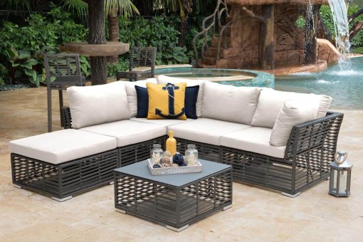 Panama Jack Graphite Sectional Set