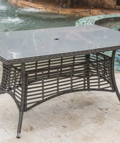 Panama Jack Rectangle Dining Table pool view