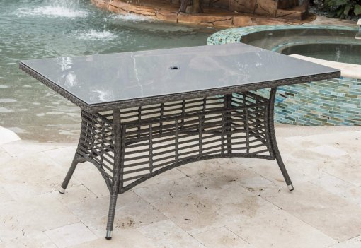 Panama Jack Rectangle Dining Table pool view