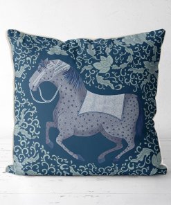 Chinoiserie Blue horse on blue