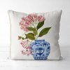 Pillow with Chinchona Vase w red flower design.