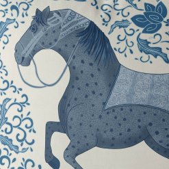 Chin blue horse cream closeup