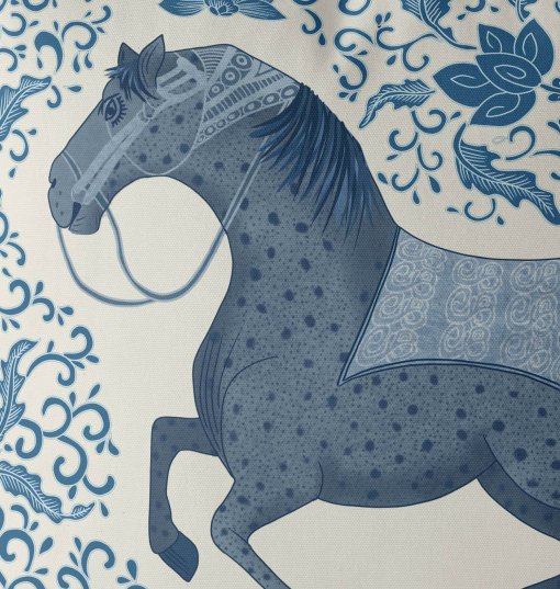 Chin blue horse cream closeup