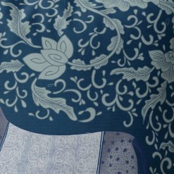 Chinoiserie blue horse on blue closeup