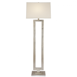 Rectangular Burnished Silver Leaf Floor Lamp