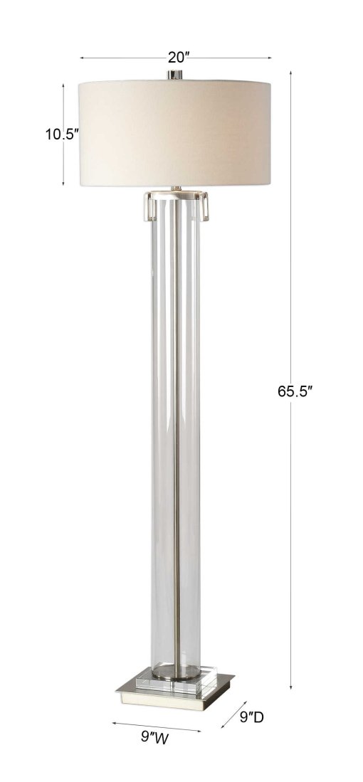 Acrylic & Nickel Floor Lamp - Image 3