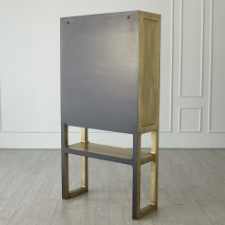 Gypsum bar cabinet back side view.
