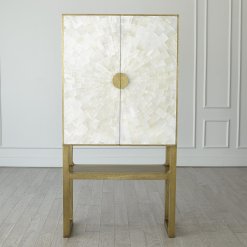 Gypsum bar cabinet front view.